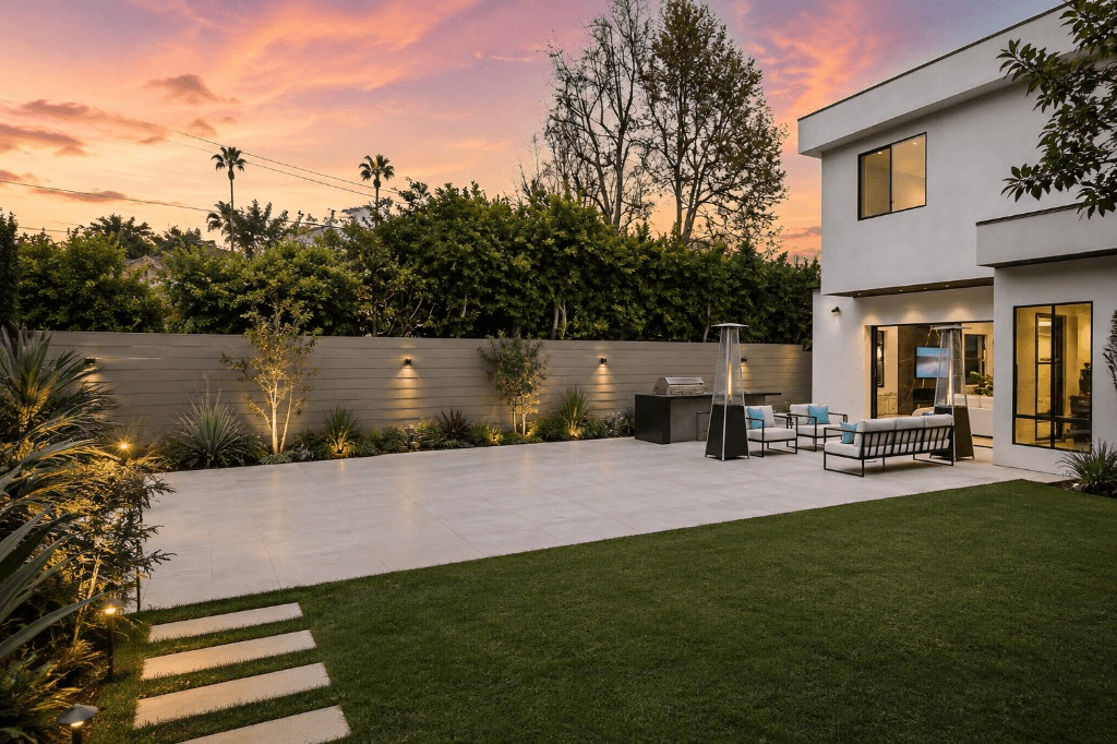 Backyard before pergola render